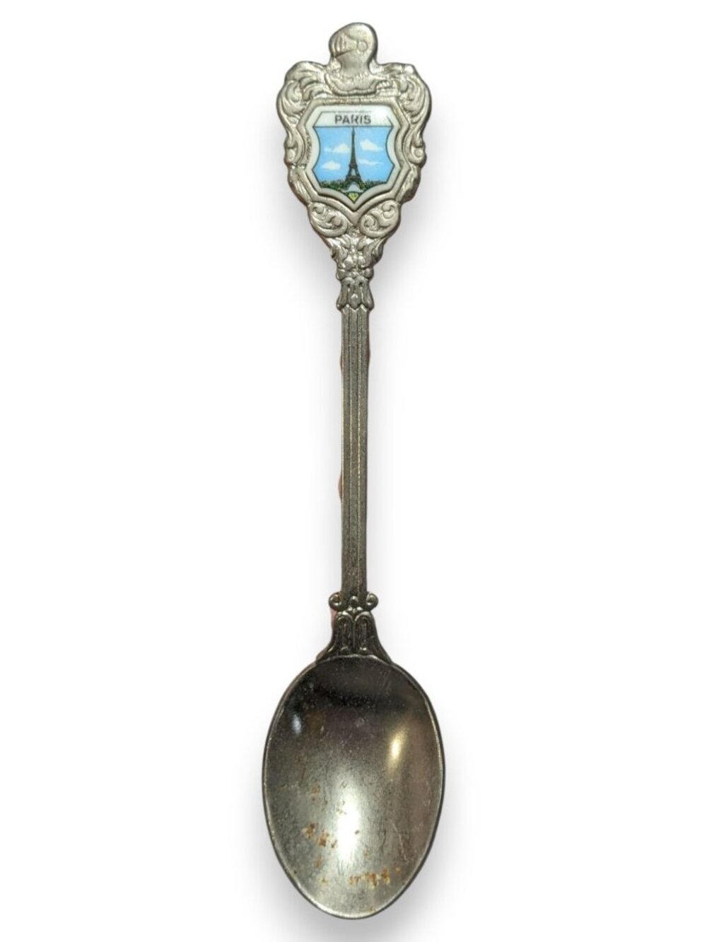 Vintage Retro Metal Silver Tone Paris Eiffel Tower Souvenir Spoon 5 Inch